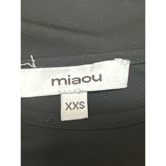 Miaou Women's Black Sleeveless High Neck Cutout Sheer Mesh Crop Tank Top Sz XXS - Picture 3 of 4